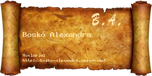 Boskó Alexandra névjegykártya