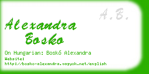 alexandra bosko business card